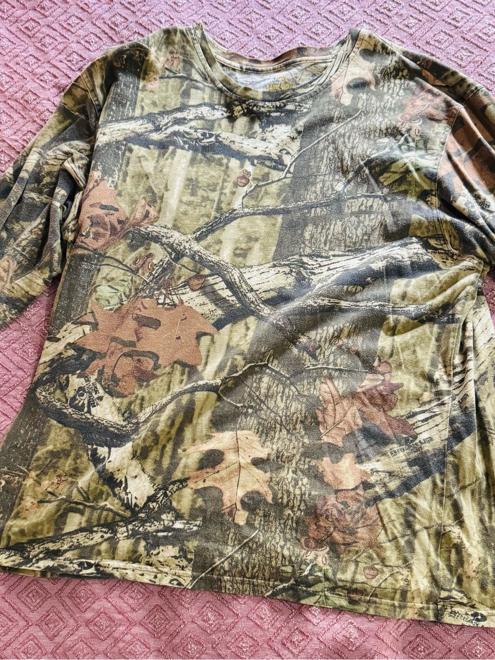 Game Winner Men's Camouflage Long Sleeve Shirt - Green/Brown Size 2XL